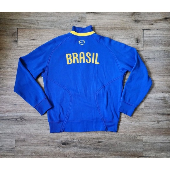 Brazil Nike Track Jacket CBF 2008-09 Blue Yelllow Soccer Football Sz X-Large Y2K - Picture 5 of 11